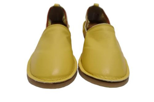 【モモ MO-2 イエロー】ぺたんこ柔らか本革シューズ